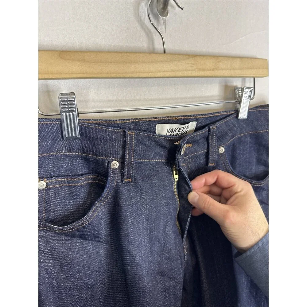 Naked & Famous Skinny Guy Indigo Power Stretch Jeans Men 34X28 - Picture 3 of 7